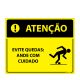 Placa Evite Quedas Ande com Cuidado