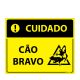 Placa Cuidado Cão Bravo