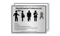 Placa Atendimento Preferencial Rio de Janeiro