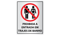 Placa Proibida a Entrada em Trajes de Banho