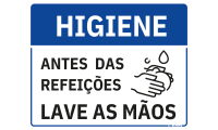 Placa lave bem as mãos 