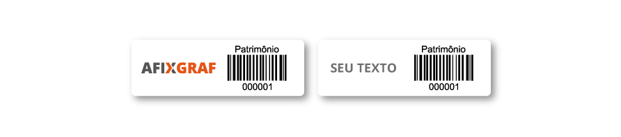 Etiqueta de Patrimônio Policarbonato Personalizado - Logotipo ou Texto