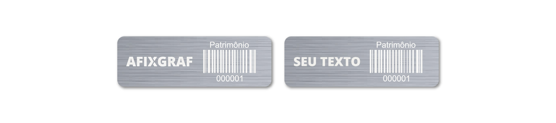 Placa de Patrimônio em Aço Inox - Logotipo ou Texto