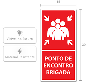 Placa Ponto de Encontro Brigada de Incêndio