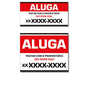 Placa Aluga Personalizada