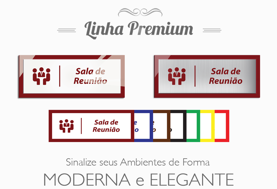 Placa Sala de Reunião - Linha Premium em Acrílico