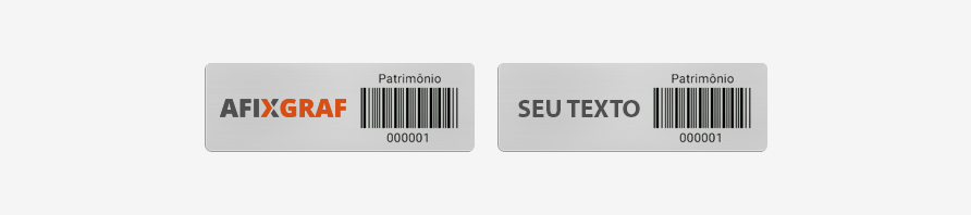 Placa de Patrimônio em Alumínio Personalizada - Logotipo ou Texto