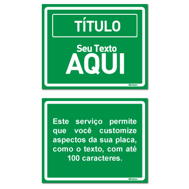 Placa Personalizada em PVC Fotoluminescente