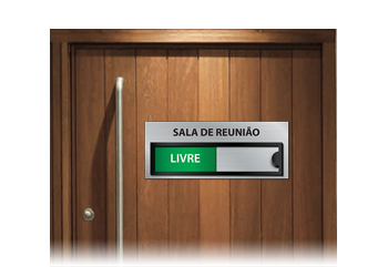 Placa Sala de Reunião Livre Ocupado