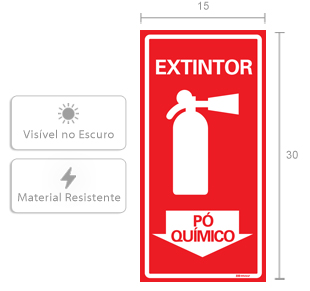 Placa de Sinalização de Extintor Pó Químico