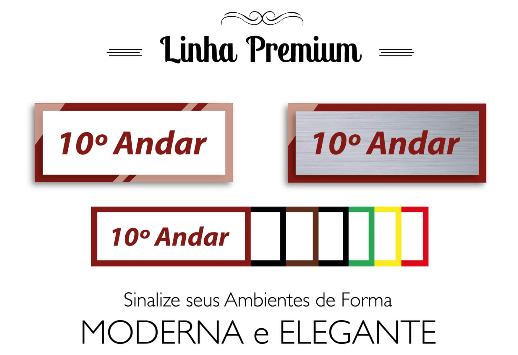 Placa Andar 10º - Linha Premium em Acrílico