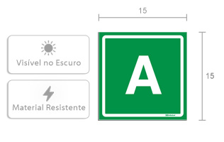 Placas de Identificação Fotoluminescente por Letras