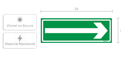 Sinalização de Rota de Fuga Complementar - Saída à Direita